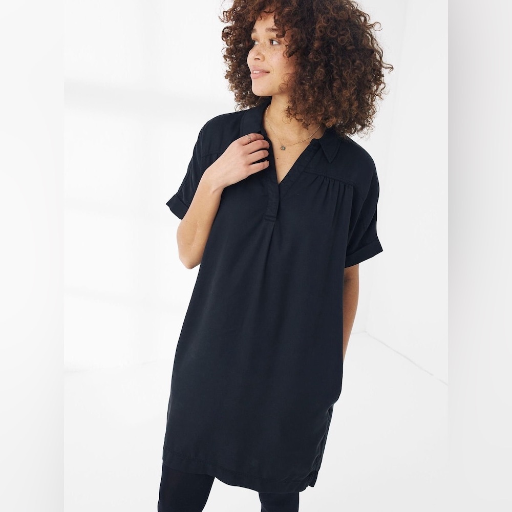 FatFace Black Charlie Tencel Tunic Dress